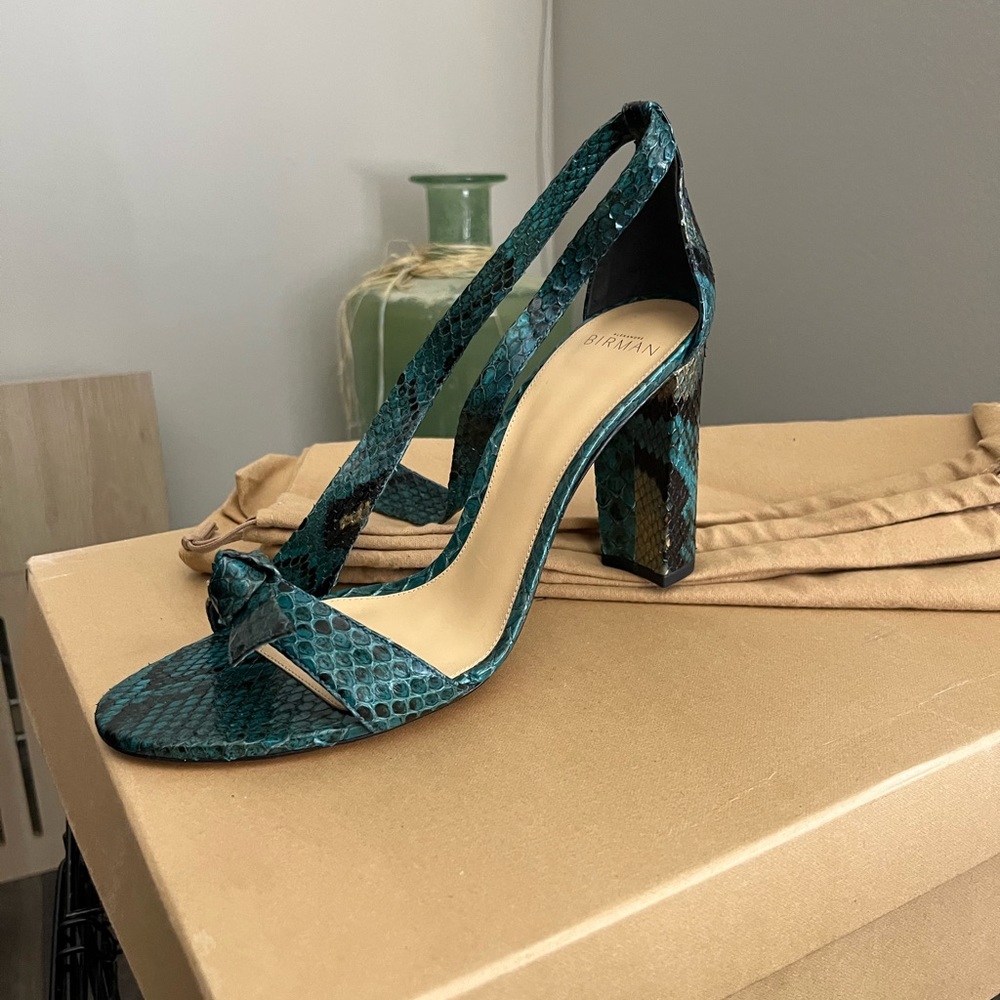 Snakeskin Alexandre Birman heeled sandal.
